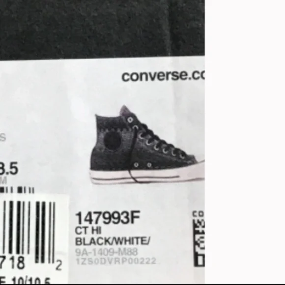Converse CT Chuck Taylor Hi‎ Black White Shoes - Picture 8 of 8